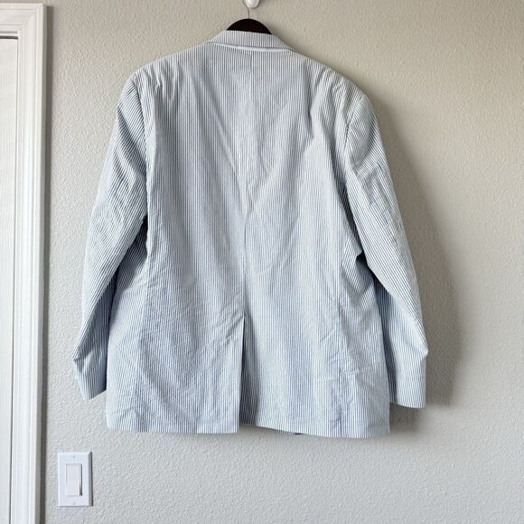 Lauren Ralph Lauren Men’s Blue White Seersucker Cotton Blazer sports coats 44 R - Picture 12 of 16